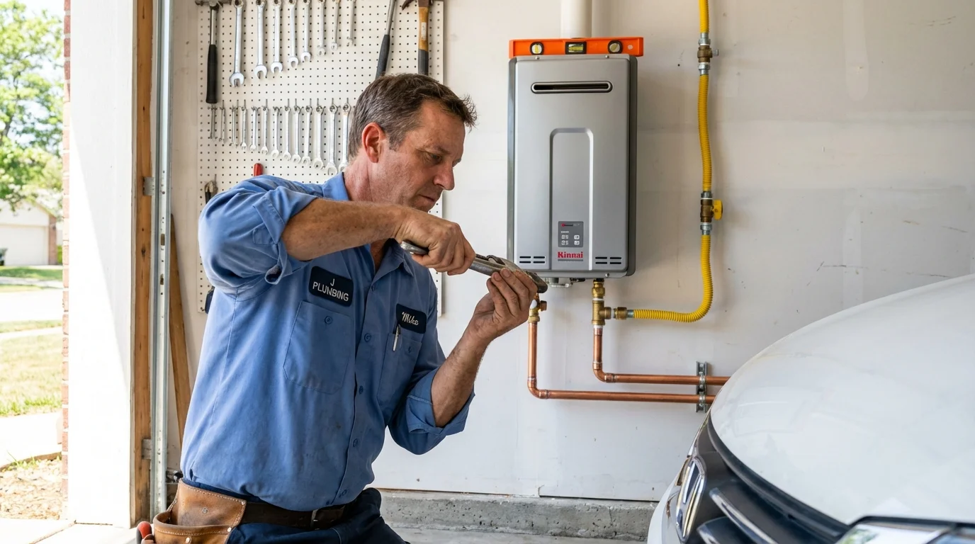 Tankless water heater installation by a Johns Plumbing LLC plumber in Sarita
